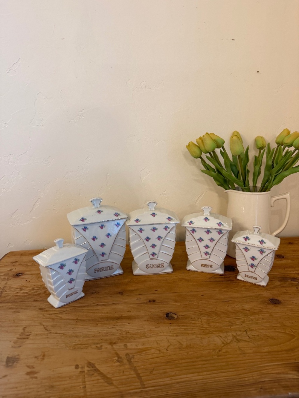 Vintage Art Deco French Canisters